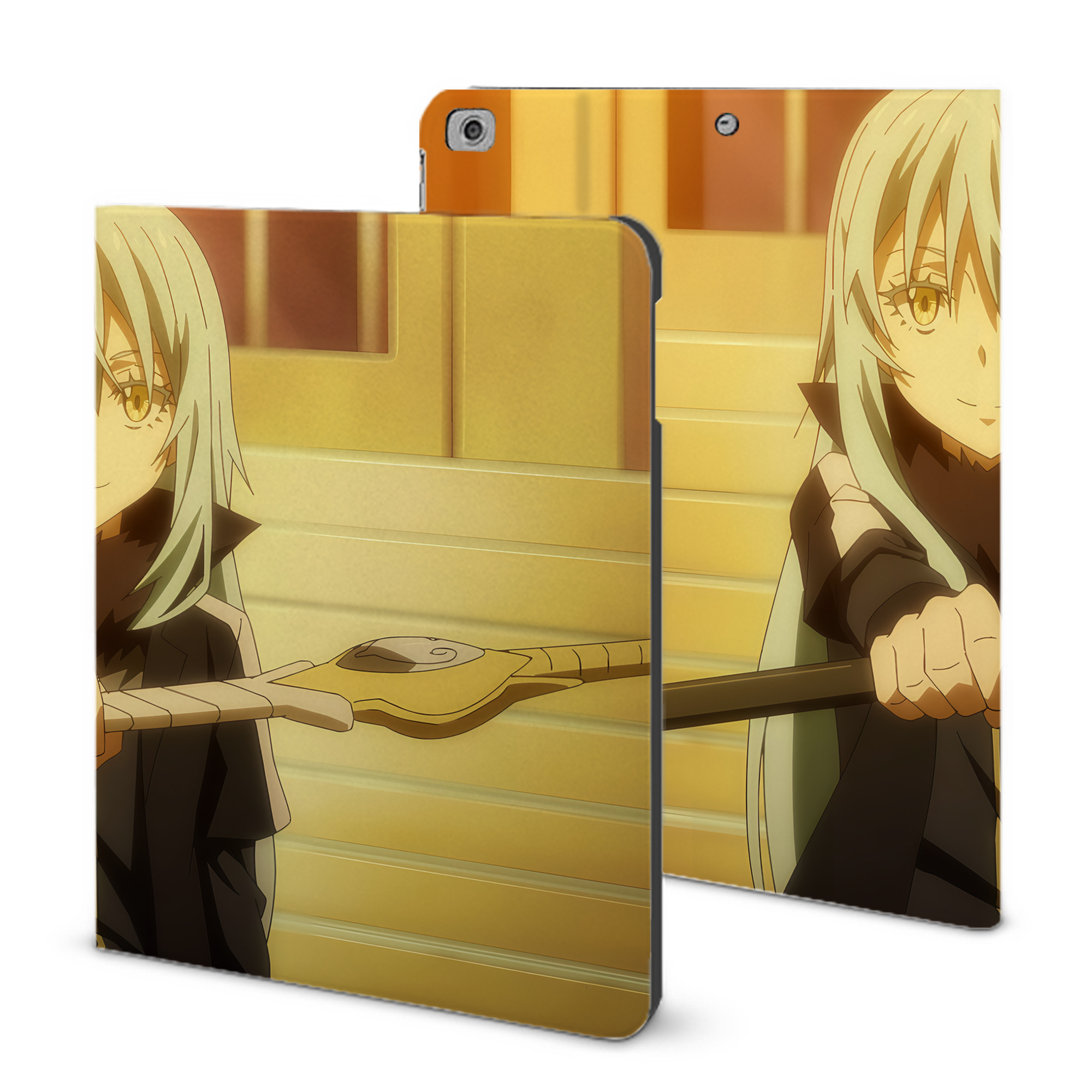 （画像用） 転スラ Regarding Reincarnated to Slime IPad ケース ブック型 PUレザー TPU 耐衝撃 軽量 薄型 ペン収納なし 全面保護 IPad 各モデル対応